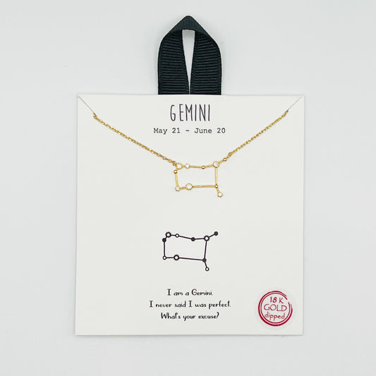 Gemini Gold Necklace
