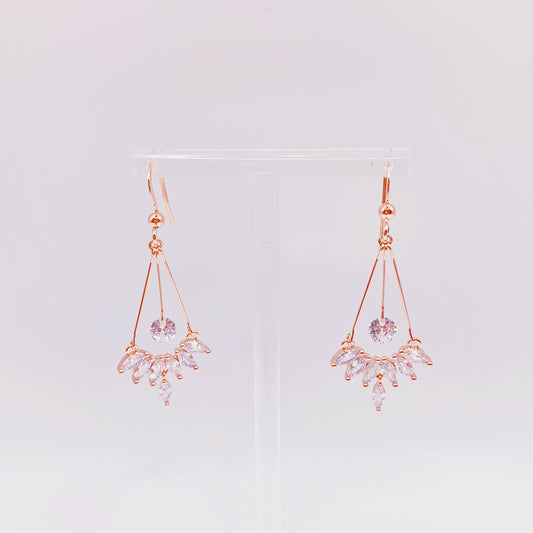 White Crystal Dangling Earrings