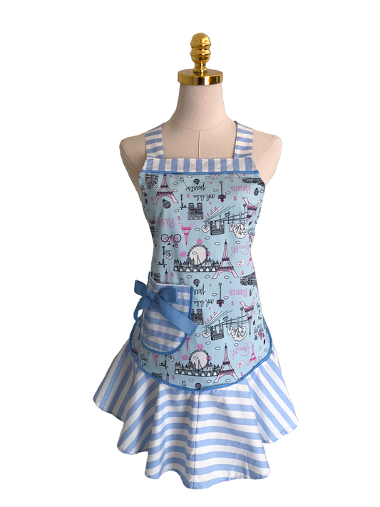 Cute Stripe French Cooking Apron, Apron - www.thestoneflower.com