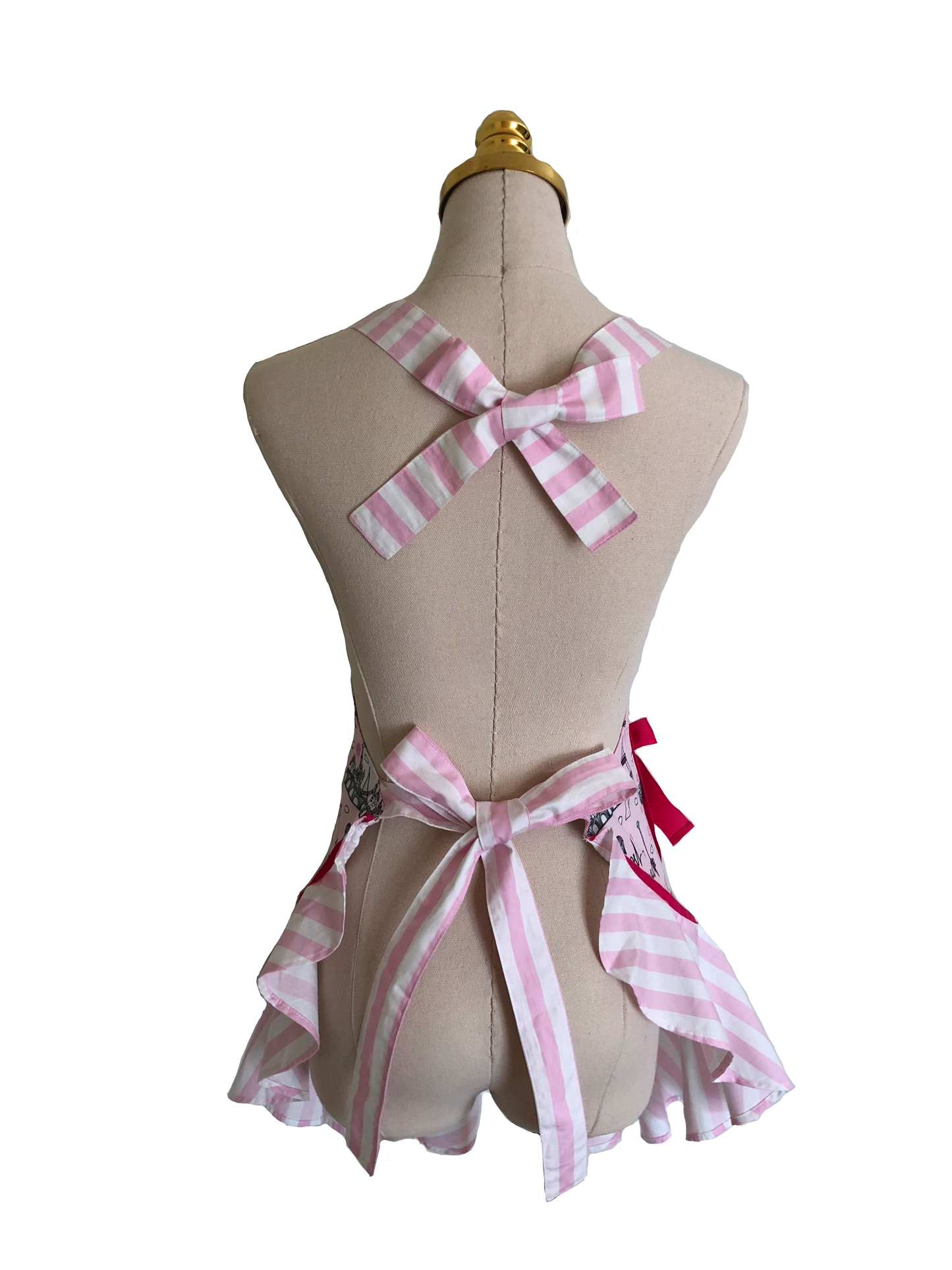 Cute Stripe French Cooking Apron, Apron - www.thestoneflower.com