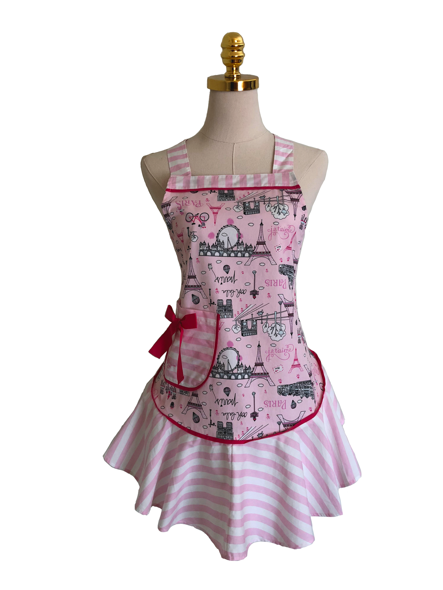 Cute Stripe French Cooking Apron, Apron - www.thestoneflower.com