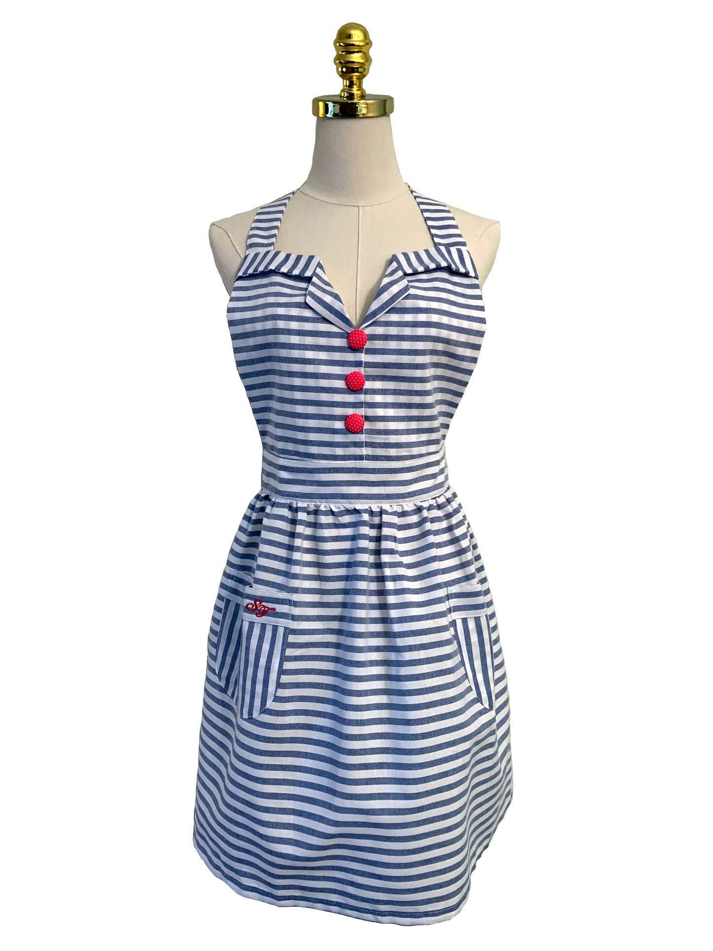 Three button down Sassy Apron, Apron - www.thestoneflower.com