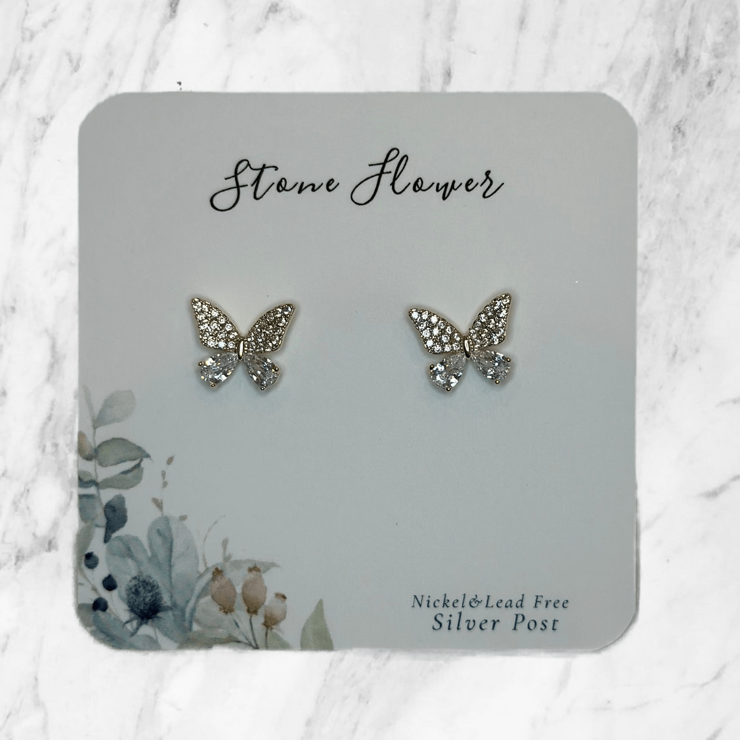 Diamond Butterfly Earrings