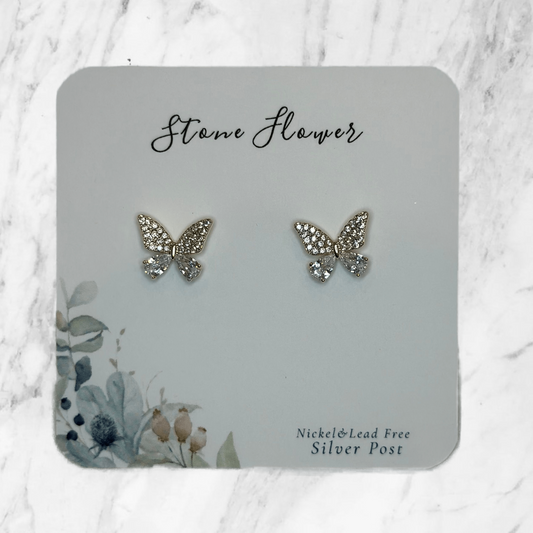 Diamond Butterfly Earrings