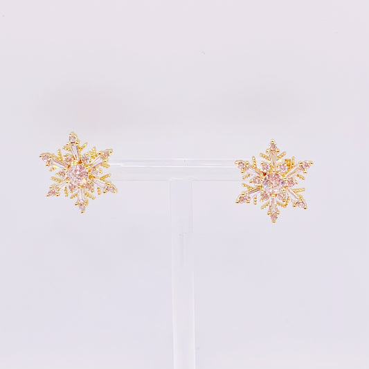 Golden Snow Flake Earrings