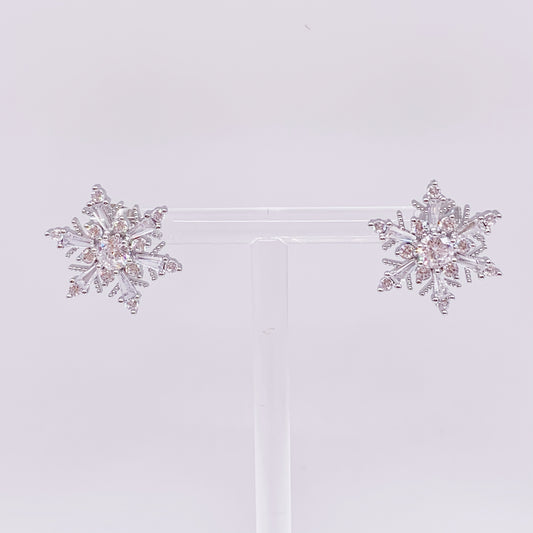 Silver Snow Flake Earrings