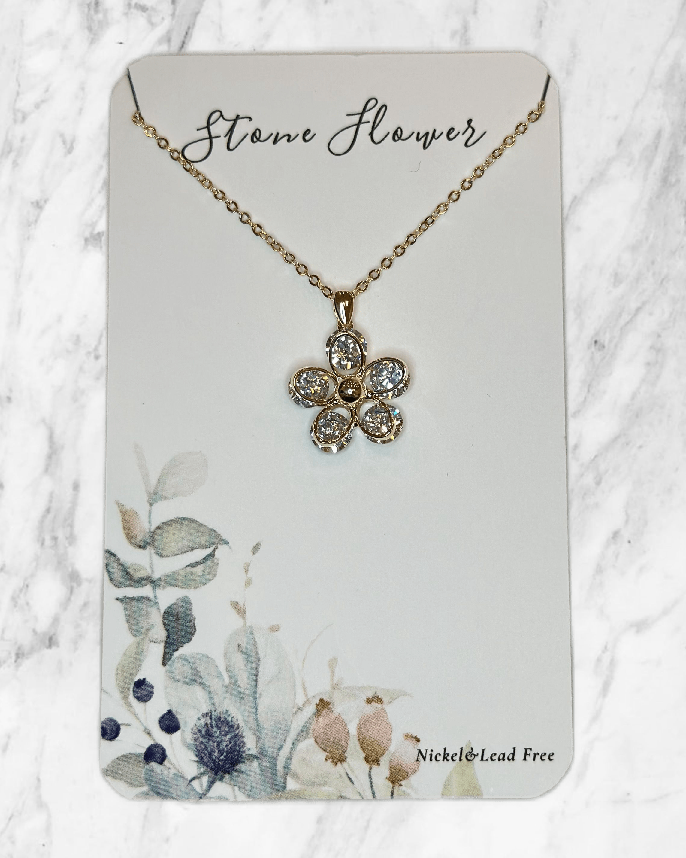 diamond ~ mother-of-pearl ~ flower pendant necklace - jillijewels